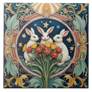 Rendezvous Under the Celestial Sky Ceramic Tile