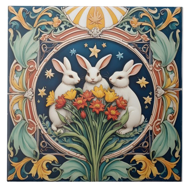 Rendezvous Under the Celestial Sky Ceramic Tile (Front)