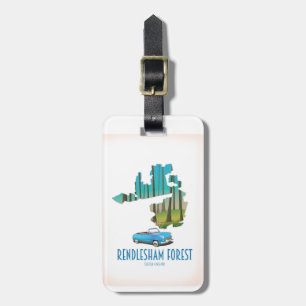 Rendlesham Forest Suffolk Vintage map Luggage Tag