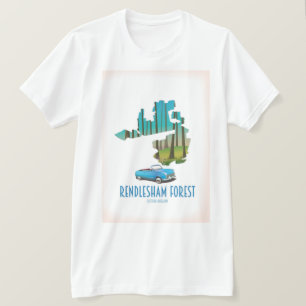 Rendlesham Forest Suffolk Vintage map T-Shirt