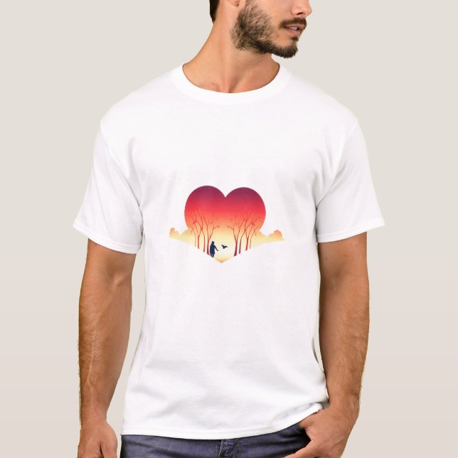 rendy Melted Gradient Heart Graphic T-Shirt  (Front)