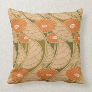 Rene Beauclair’s Art Nouveau Orange Daisy Cushion