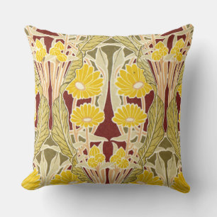 Rene Beauclair’s Art Nouveau Yellow Daisy Cushion