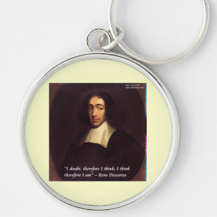 Rene Descarte I Think Therefore I Am Quote Key Ring