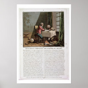 Rene Descartes (1596-1650) writing his world syste Poster