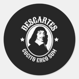Rene Descartes Cogito Ergo Sum Quote  Classic Round Sticker