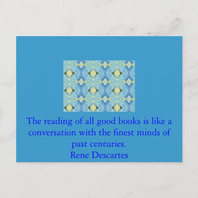 Rene Descartes Literature Quote Postcard (Front)