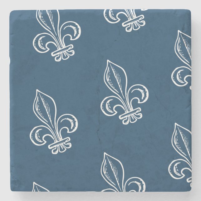 René Levesques Citation Peuple Québec Fleur de Lys Stone Coaster (Front)