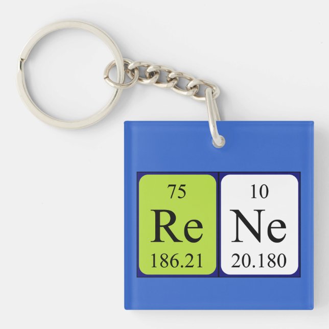 Rene periodic table name keyring (Front)