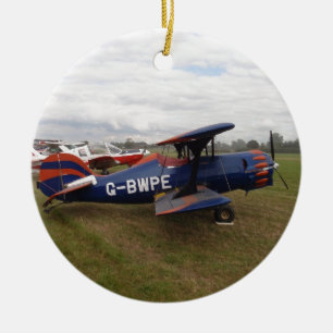 Renegade Biplane Ceramic Tree Decoration