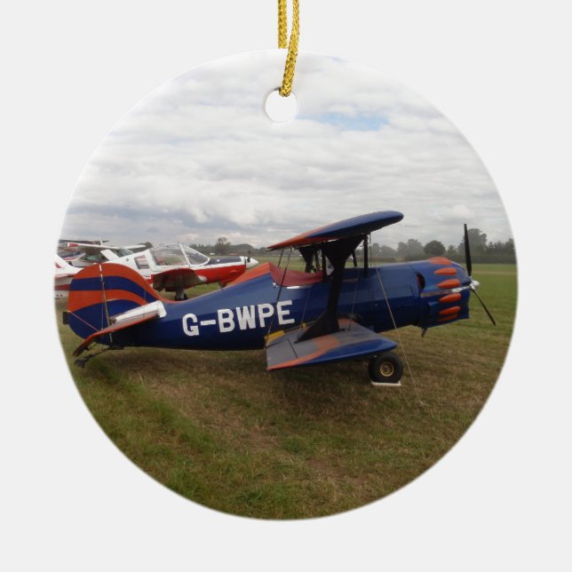 Renegade Biplane Ceramic Tree Decoration (Front)