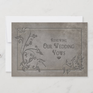 Renew/Wed. Vows Invitation- Grey Texture Invitation