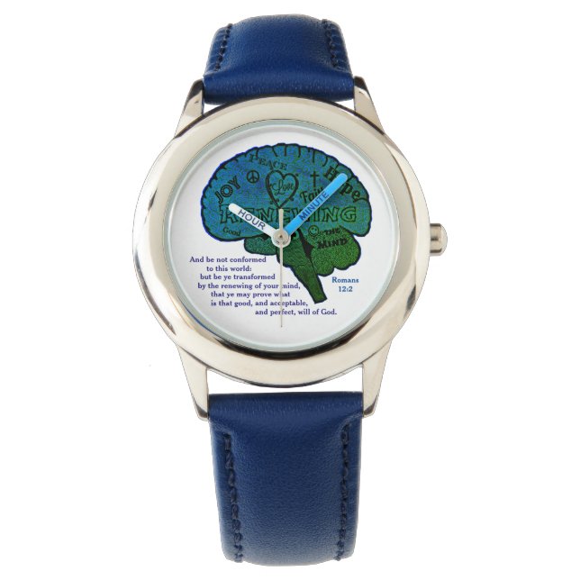 Renew Your Mind Scripture Wrist Watch (Front)