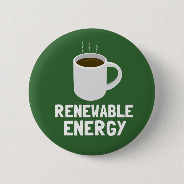Renewable Energy Coffee Cup 6 Cm Round Badge (Front)