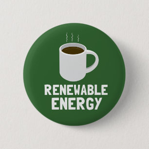 Renewable Energy Coffee Cup 6 Cm Round Badge