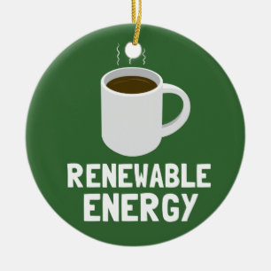 Renewable Energy Coffee Cup Ceramic Ornament