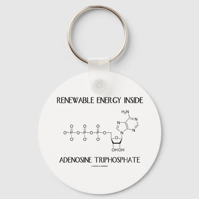 Renewable Energy Inside Adenosine Triphosphate Key Ring (Front)