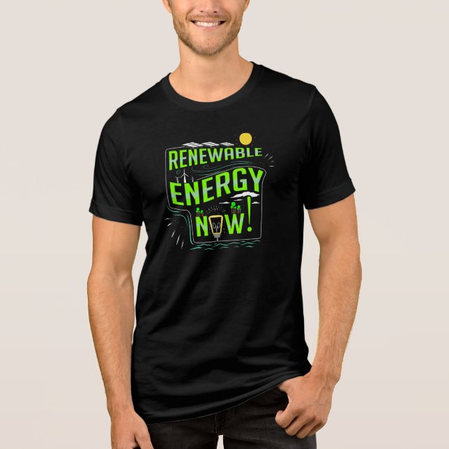 Renewable Energy Now Climate Change Awareness Tri-Blend Shirt (Front)