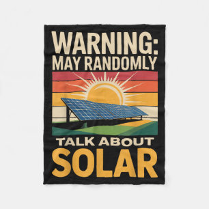 Renewable Energy Randomly Talk Solar Panel Solar Fleece Blanket
