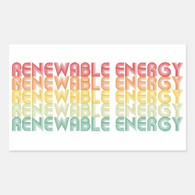 Renewable Energy Rectangular Sticker (Front)