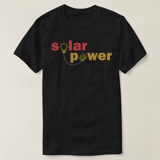 Renewable Energy Solar Energy Light Bulb with Sun  T-Shirt (Design Front)