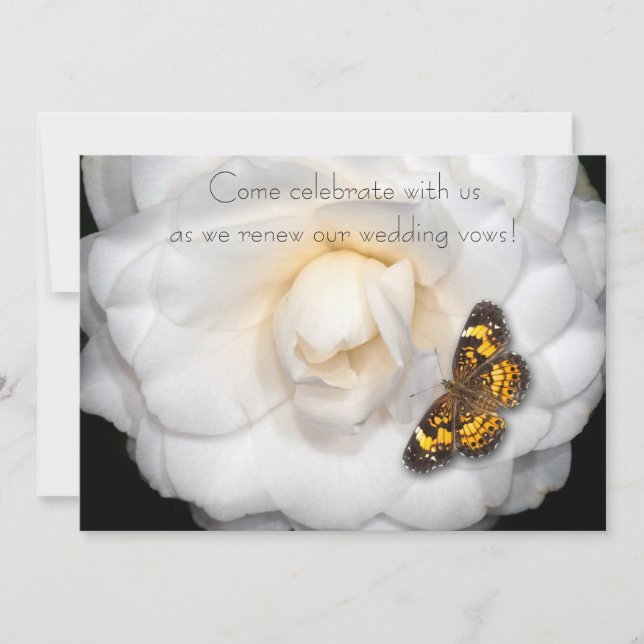 Renewal of Wedding Vows/Camellia-Butterfly Invitation (Front)