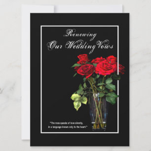 Renewal of Wedding Vows - Inviation Red Roses Invitation