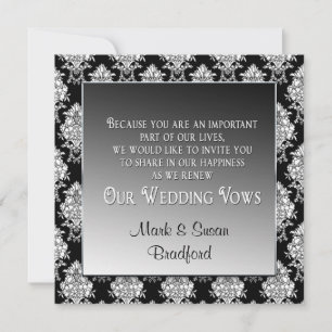 RENEWAL OF WEDDING VOWS INVITATION - BLACK/WHITE