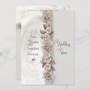 Renewal Wedding Vows Dreamy Floral Beige Rose Invitation