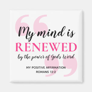 RENEWED MIND Positive Christian Affirmation Magnet