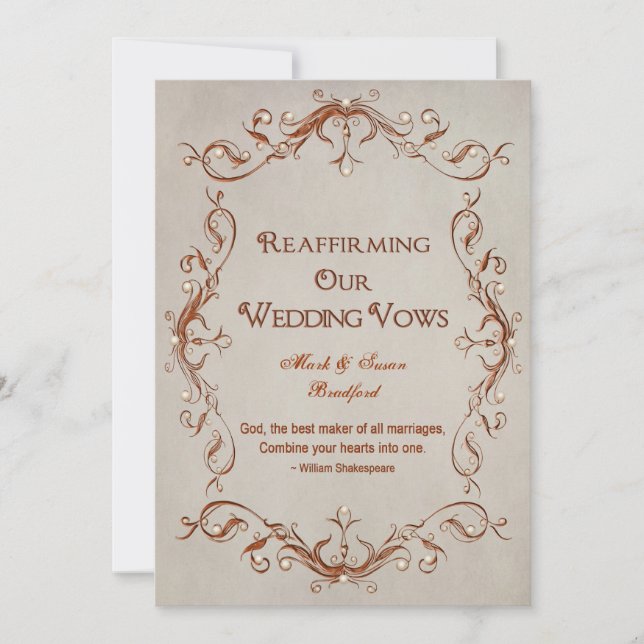 Renewing Our Vows - Orange/Beige - Design Invitation (Front)