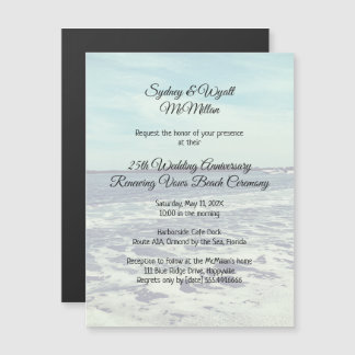 Renewing Vows Ceremony Boating Water Background Magnetic Invitation