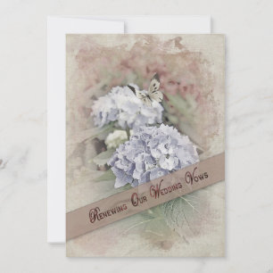 RENEWING WEDDING VOWS INVIATION -Vintage/Hydrangea Invitation