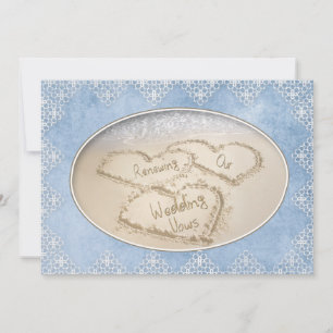 RENEWING WEDDING VOWS INVITATION - BEACH/BLUE/LACE
