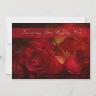 RENEWING WEDDING VOWS - INVITATION RED ROSES