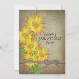 Renewing Wedding Vows Invitation - Sunflowers
