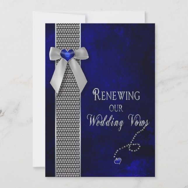 Renewing Wedding Vows Invitations  Cobolt Blue (Front)