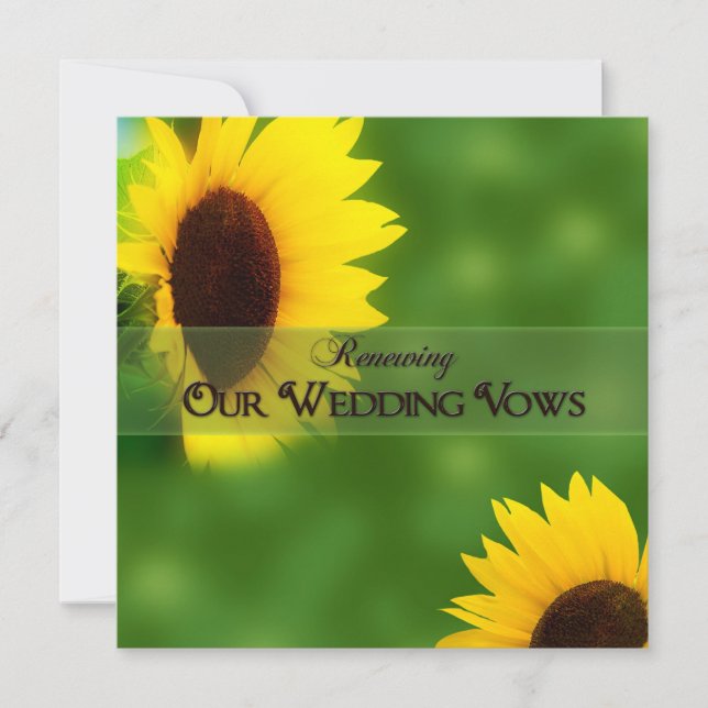 RENEWING WEDDING VOWS -  INVITATIONS -SUNFLOWERS (Front)