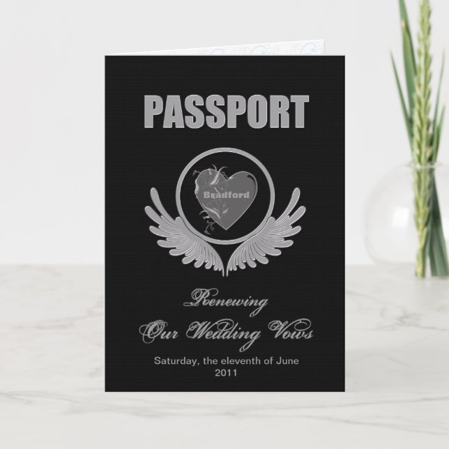 RENEWING WEDDING VOWS - PASSPORT INVITATION (Front)
