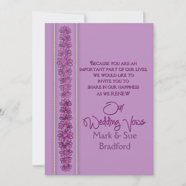Renewing Wedding Vows - Radiant Orchid - Invitation (Front)