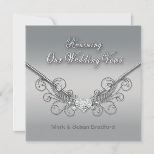 RENEWING WEDDINGS VOWS - INVITATION - SILVER
