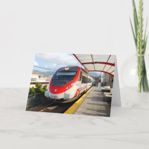 Renfe train in the Costa del Sol, Spain Holiday Card