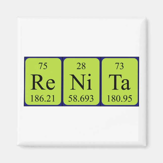 Renita periodic table name magnet (Front)