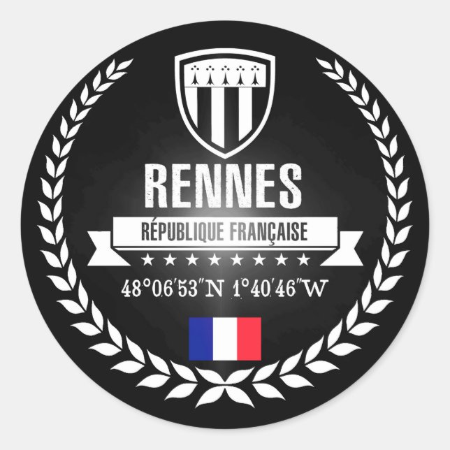 Rennes Classic Round Sticker (Front)