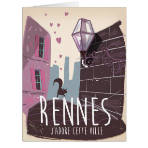Rennes France city travel poster