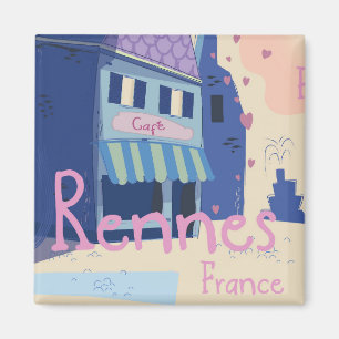 Rennes France vintage cartoon Magnet