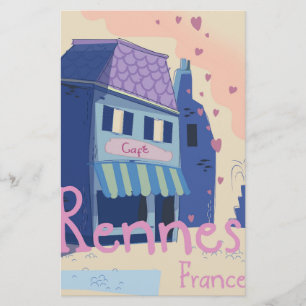Rennes France vintage cartoon Stationery