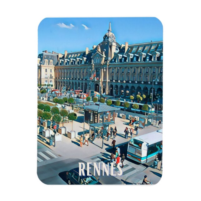 Rennes Photo Vintage  Magnet (Vertical)