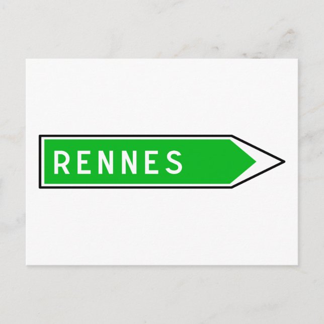 Rennes, Road Sign, France Postcard (Front)