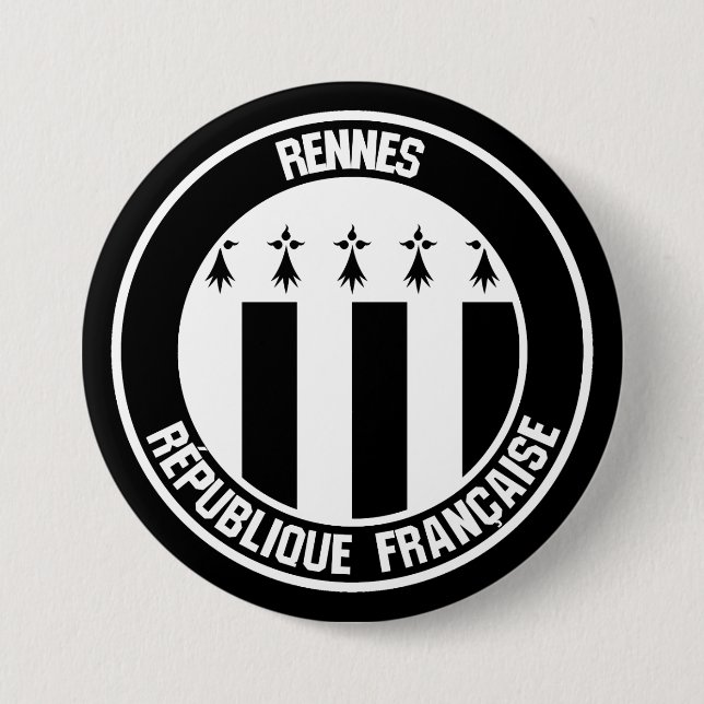 Rennes Round Emblem 7.5 Cm Round Badge (Front)